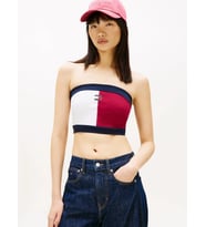 Tommy Hilfiger TJW Bayrak Amblemli Büstiyer Kadın Mor T-shirt DW0DW22637VLC