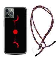 Apple iPhone 11 12 13 14 Pro Max Kılıf Boyun Asklı Rasta Silikon Red Moon 1710