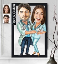 Kişiye Özel 3D  Ahşap Tablo Doktor Sevgili 30x40 -1