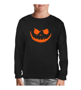HalloWeen - Face Siyah Çocuk Sweatshirt