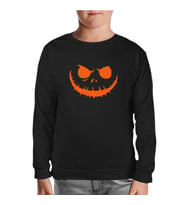 HalloWeen - Face Siyah Çocuk Sweatshirt