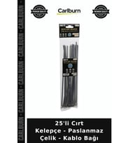 Özel Üretim Sabitleme Düzenleyici Endüstriyel 25'li Cırt Kelepçe - Paslanmaz Çelik - Kablo Bağı