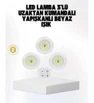 Kablosuz Gün Işığı 3’lü LED Spot Lamba Kumandalı
