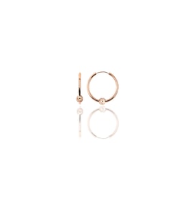 Söğütlü Silver Gümüş rose 14 mm sade toplu halka küpe
