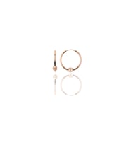 Söğütlü Silver Gümüş rose 14 mm sade toplu halka küpe