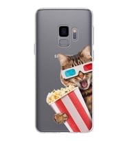 PrintiFy Samsung Galaxy S9 ile Uyumlu 1mm Slim Fit Kedi 1 050b Baskılı Şeffaf  Kılıf