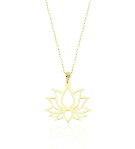 Lotus Çiçeği 14 Ayar Altın Kolye