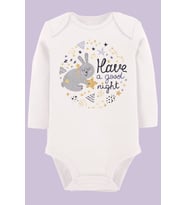 Organik Baskılı Pamuklu Unisex Bebek Body UZUNE206