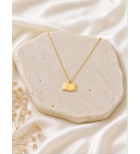 Kişiye Özel 925 Ayar Gümüş Kitap Model Kolye (Gold)