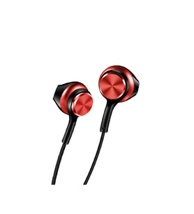 H75 EarPhone Type-C HD Mikrofonlu 10mm Dinamik Sürücü Kablolu Kulak İçi Kulaklık - KIRMIZI
