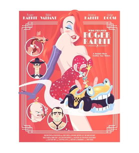 Roger Rabbit'i Kim Çerçeveledi Tablo Ahşap Poster Dekoratif