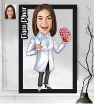 Kişiye Özel 3D  Ahşap Tablo Beyin Cerrah Doktor Kadın 30x40 -1