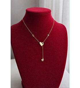 Kişiye Özel 925 Ayar Gümüş Tasarım Sallantılı 3 Harf Kolye (Gold)