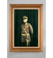 EV İŞYERİ OFİS İÇİN ALTIN ÇERÇEVELİ PASPARTULU ATATÜRK TABLO S347