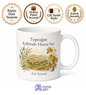Turgutlu Doğası Ege Ruhu Manisa Hatırası Kahve Kupası Porselen Hediye Bardak