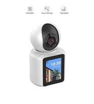 Monitörlü Smart Full HD 360° Akıllı Güvenlik Kamerası Bebek Kamerası Akıllı Kamera (Beyaz)