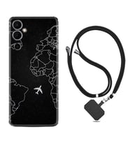 Tecno Pova Neo 2 Kılıf Resimli Boyun Askılı İpli Desenli Silikon Series Black Plane 1868