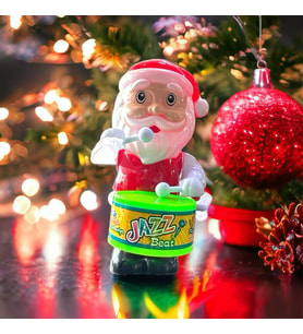 DAVUL ÇALAN NOEL BABA OYUNCAĞI YILBAŞI OYUNCAKLARI YILBAŞI HEDİYELERİ KURMALI DAVUL ÇALAN NOEL BABA