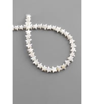 Sedef Doğal Taş Parlak Beyaz Yıldız Kesim 7x3mm Dizi [AA]