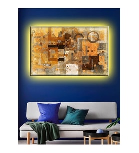 Led Işıklı Sanatsal Soyut Tablo
