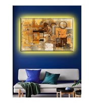 Led Işıklı Sanatsal Soyut Tablo