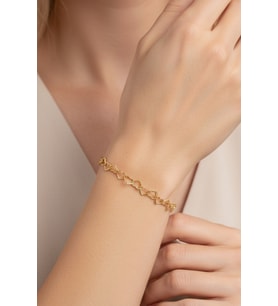 925 Ayar Gümüş 14K Gold Kaplama Kalp Bileklik "Aşkın Fısıltısı"