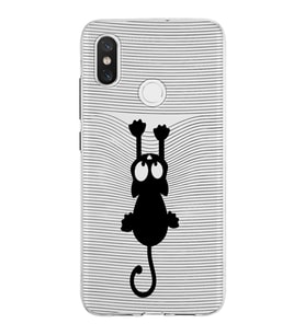 Xiaomi Mi 8 Uyumlu Kapak Çizgi Kedi Tasarımlı Şeffaf Silikon Kılıf