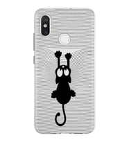 Xiaomi Mi 8 Uyumlu Kapak Çizgi Kedi Tasarımlı Şeffaf Silikon Kılıf