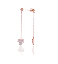 Çınar Tasarım Zirkon Taşlı Rose Kaplama Gümüş Kadın Küpe 201025100