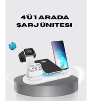 4’Lü Kablosuz Şarj Standı Iphone Watch Çoklu Şarjlı
