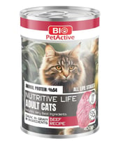 Bio PetActive Nutritive Life Sığır Etli  Kedi Konservesi 400 Gr