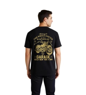 Erkek Motosiklet Garage Baskılı Tişört %100 Pamuk Retro Stil Rahat Kesim Günlük Giyim Modern Şık