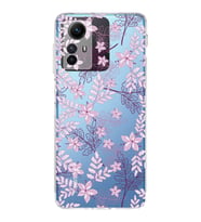 PrintiFy Xiaomi Redmi Note 12S Uyumlu Kamera Korumalı Floral Pudra Tasarımlı Şeffaf Kılıf
