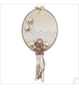 Pelüş Fil SüSLemeli, 42cm Oval Kapı Süsü (STD)