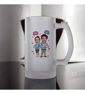 Kişiye Özel Seninle Her Zaman Varım Karikatürlü Bira Bardağı