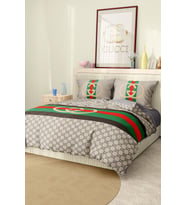 Marcalanya Çift Kişilik Nevresim Takımı Pamuklu Saten Kumaş 6 Parça 3D Dijital Baskı Duvet Cover Set Model.