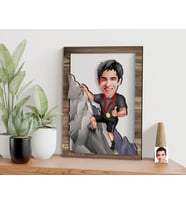 BK Gift Kişiye Özel Dağcı Karikatürlü 3D Ahşap Tablo, Sevgiliye Hediye, Arkadaşa Hediye, Yıl Dönümü Hediyesi, Doğum Günü Hediyesi-1
