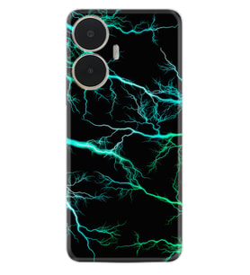 Realme C55 Kılıf Silikon Desen Özel Seri Green Thunder 1693