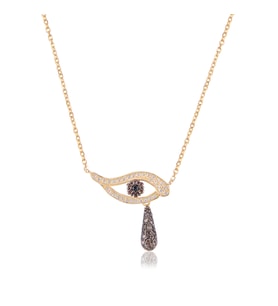 EMILIANO JEWELLERY 925 AYAR GÜMÜŞ ZİRKON TAŞLI GÖZ KOLYE