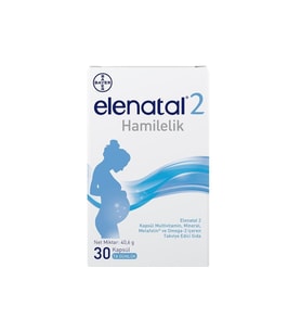 Elenatal2 Multivitamin, Mineral, Metafolin ve Omega3 İçeren Takviye Edici Gıda 30 Kapsül