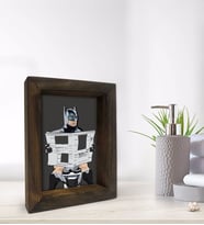 BK Gift Banyo Dekoratif Doğal Masif Ahşap Çerçeve 15x20cm-51 (Beyaz)