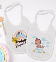 BK Kids Trakya Kızçesi ve Kızanı Tasarımlı 2’li Beyaz Mama Önlüğü-1