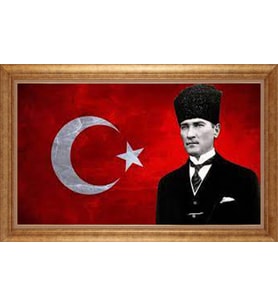 EV İŞYERİ OFİS İÇİN ALTIN ÇERÇEVELİ PASPARTULU TABLO S784