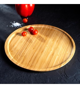 Bambu Lüx Yuvarlak Servis 25 * 25cm, Sunumluk & Çerezlik Sunum Tabağı