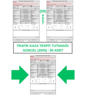 Trafik Kaza Tesit Tutanağı Güncel (2025) - 50 Adet