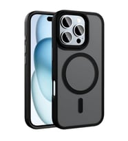 Coverzone ?Phone 16 Pro ile Uyumlu Sert PC Arka Y�zey Wireless ?arj �zellikli Buzlu Saydam ZF Kapak