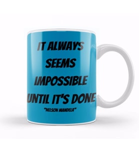 Nelson Mandela Quotes Art Gift   Vintage Retro Style Kupa Bardak Porselen