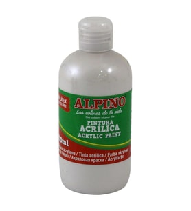 Alpino Akrilik Boya Şişe 250 ML Metalik Beyaz Akrilik Boya (Karışık)