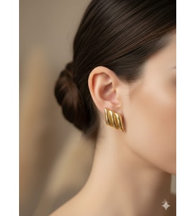 AKFECAN ÇELİK GOLD RENK BAKLAVA MODEL KÜPE (Altın Rengi)