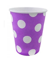 Bardak karton puantiyeli mor 8oz p8-